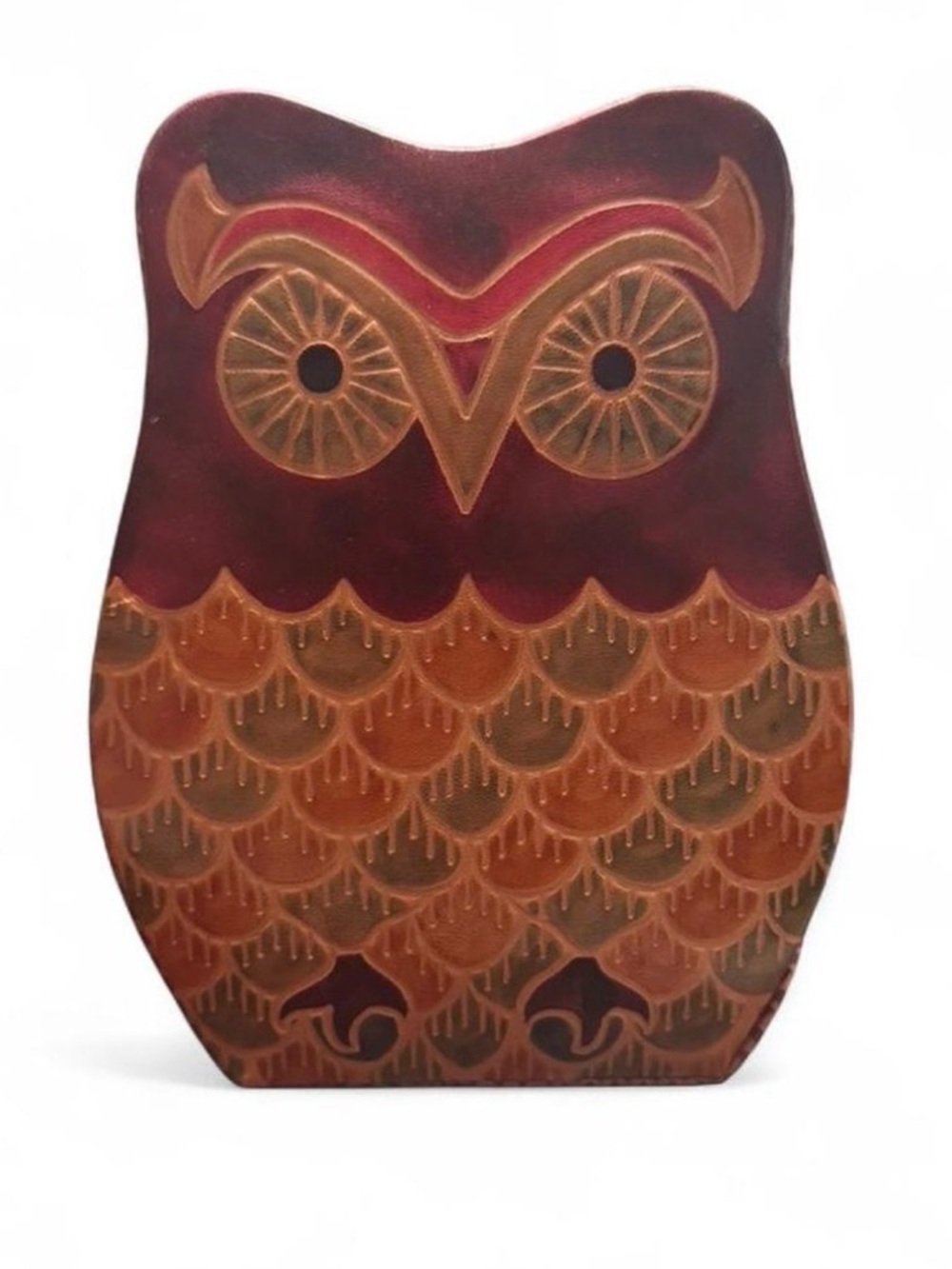 Leather Owl Piggy Bank/vintage money box. - Picture 2 of 6